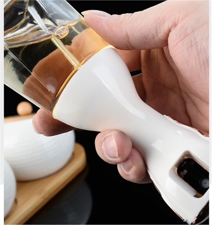 Olive Oil Dispenser Bottle Oil Sprayer Glass Household Olive Oil Sprayer Push Type for Air Fryer Salad Baking Oil Sprayer for Cooking(Gold)
