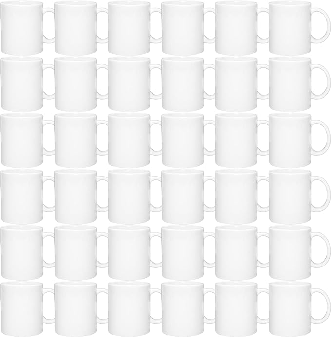 MR.R Set of 36 Sublimation Blanks Dishwasher White Ceramic Coffee Mugs 11oz Blank Ceramic Classic Drinking Cup Mug For Milk Tea Cola Water