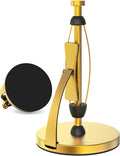VEHHE Gold Paper Towel Holder Countertop, One-Handed Tear, Stainless Steel, Stand Paper Towel Holder with Spring Activated Arm & Non Slip Weighted Base, for Kitchen Bathroom