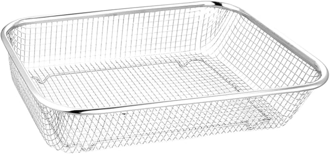 Stainless Steel Drain Basket 13X9.4X2.75 Inch Rectangular Kitchen Colander Multi-Purpose Fruit and Vegetable Strainer Holder for Washing and Storage