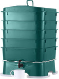 The Original VermiHut® Plus 5-Tray Worm Composter – Dark Green | Indoor & Outdoor Vermicomposting Bin | Sustainable Design for Food Waste Recycling