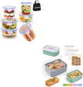 Meal Prep Freezer Storage Bundle - 6 Pack Plastic Food Storage Containers with Insulated Bag & 3 Pack Silicone Soup Freezer Molds with Freezer Bags | BPA-Free Stackable Oven/Microwave/Dishwasher Safe