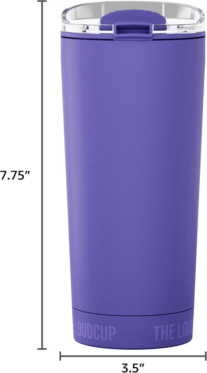 The LoudCup Blow Horn Tumbler, Cheer & Sip 2-in-1 Reusable Water Bottle with Built-In Horn for Sports Games, Tailgates, Parties & Events, BPA-Free, 16 oz, Royal Purple