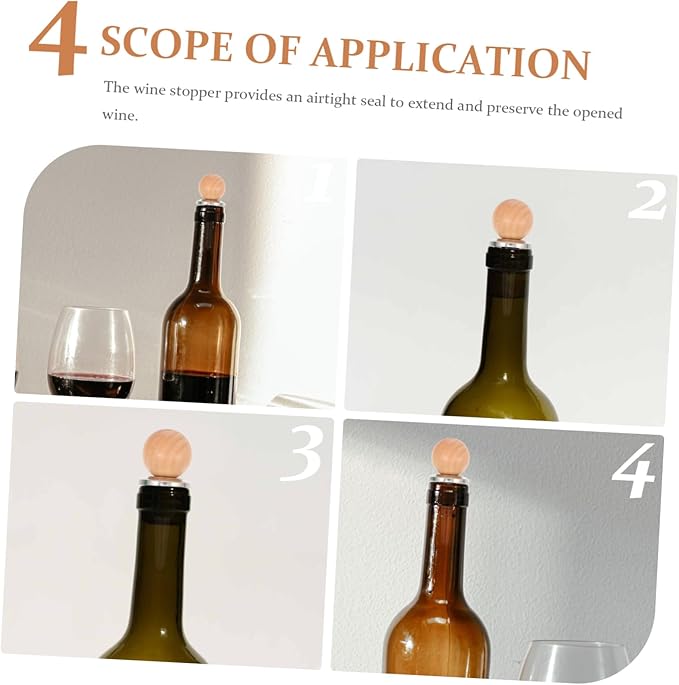 PRETYZOOM 8pcs Stainless Steel Wine Bottle Stopper Vacuum Sealed Stoppers for Wine and Oil Bottles and Reusable and Entertaining