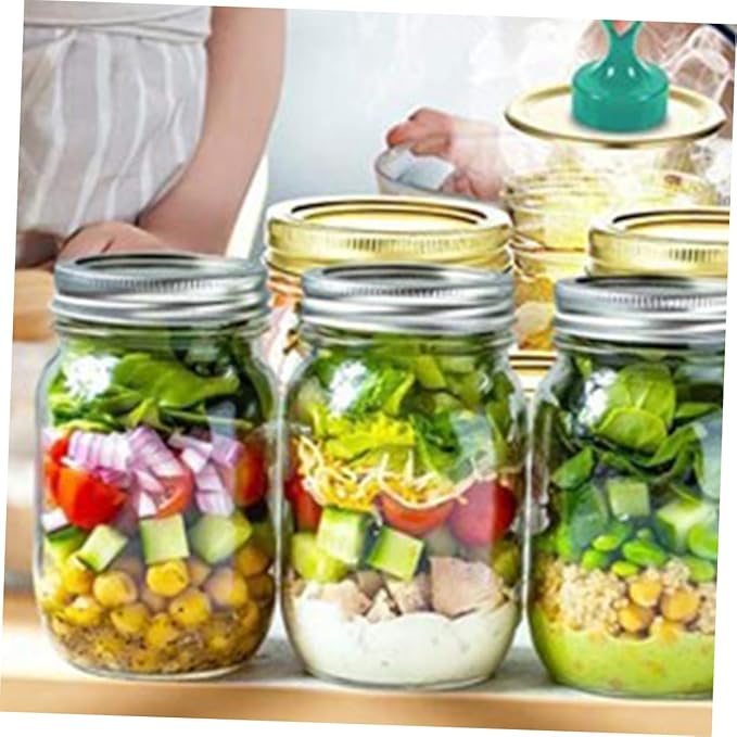 GANAZONO 6pcs Jars with Airtight Lids Reusable Containers for Jam Syrup and Honey Storage Fruit Jelly Cans for Outdoor Use and Meal Prep