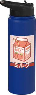 Cute Funny 90s Japanese Kawaii Aesthetic Peach Milk Stainless Steel Insulated Water Bottle