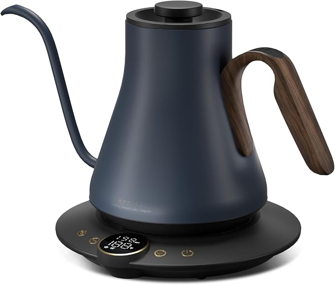 INTASTING Gooseneck Electric Kettle, ±1℉ Temperature Control, Stainless Steel Inner, Quick Heating, for Pour Over Coffee, Brew Tea, Boil Hot Water, 0.9L (Navy Blue)