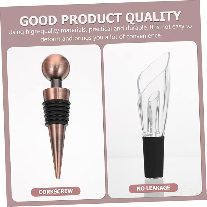 6pcs Rotary Corkscrew Set Vacuum Wine Pourer Effortless Wine Opener for Home Parties Weddings Restaurants Design Compact for