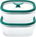 Anyday 2 Pack 2.5 Cup Microwavable Glass Lunch Containers With Glass Lids, Microwave Safe Lunch Bowls with Lids for Work, Food Storage, Bento Box Meal Prep Container