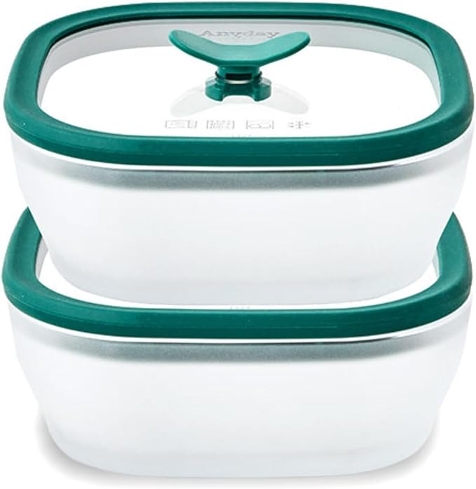 Anyday 2 Pack 2.5 Cup Microwavable Glass Lunch Containers With Glass Lids, Microwave Safe Lunch Bowls with Lids for Work, Food Storage, Bento Box Meal Prep Container