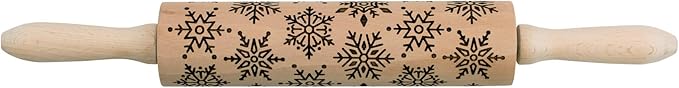 Mrs. Anderson’s Baking Embossing Rolling Pin, Snowflake Design, European Beechwood