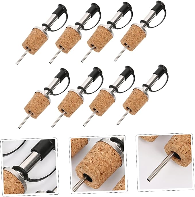 Ciieeo 3sets 8pcs Wine Pourer Cork Wine Stopper and Spout for Dispensing at Parties Weddings and Events and Convenient 8pcs*3