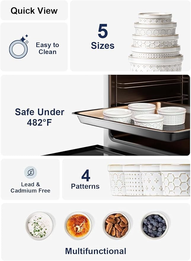 LE TAUCI Ramekins 4 oz Oven Safe for Creme Brulee, Charcuterie Boards Bowls for Souffle, Small Sauce Bowl, Ceramic Baking Dishes - 3.8 inch, Set of 4, Arctic White
