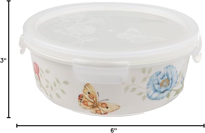 Lenox 824646 Butterfly Meadow Serve & Store Container, Small Container 6.25"D x 2.75"H