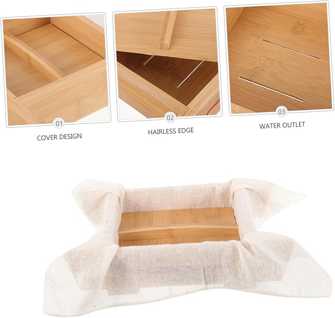 Luxshiny Wooden Tofu Press Mold for Homemade Tofu Making Kitchen Tool with Smooth Surface Easy to Use for Family and Restaurant Chefs