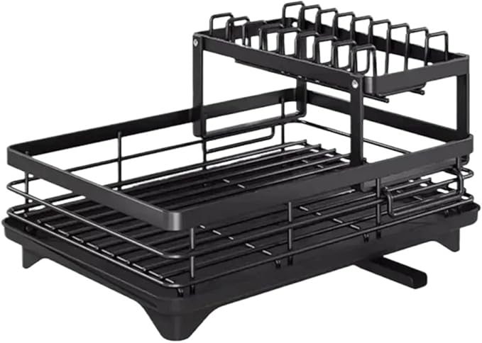 Compatible For Dish Drying Rack Adjustable Kitchen Plates With Drainboard Over Sink Countertop Cutlery Storage Holde