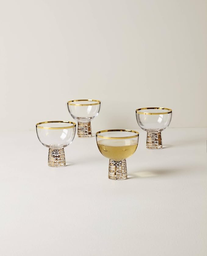 Lenox 897410 Tuscany Classics Gold Frost Coupes, Set of 4