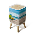 Small Trash Can with Lid Beach Toys Sand Wastebasket with Press Cover Dog Proof Garbage Can Waste Bin for Kitchen Bathroom Nursery 2.6 Gallon
