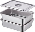 4-Piece 4 Inch Extra Deep Lasagna Pan with Lid, 11.6x15.6 Inch 9.2QT Large Stainless Steel Nonstick Lasagna Baking Roasting Dish Pan for Oven(L, 2 Pack)