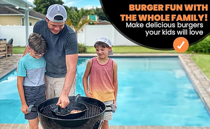 The Burger Smasher™ Pre-Seasoned Heavy Duty Cast Iron Smash Burger Press Kit - Heat Resistant Burger Smasher for Griddle, Food, Chef, Meat & Cooking Press, Hamburger Smasher - 30 Patty Paper