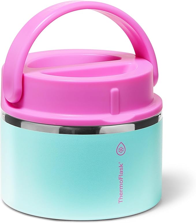ThermoFlask Insulated Food Jar with Leakproof Lid (12 oz, Tropical Sunset) - Stainless Steel Food Containers for Hot & Cold Meals, Lunch, Soup & Snacks