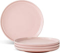 Ceramic Dinner Plates, 10.25 Inch, Set for 4, Elegant Pink | Flat Dish Design, Microwave & Dishwasher Safe, Perfect for Family and Entertaining, For Steak, Sandwiches, Pizza, Pasta