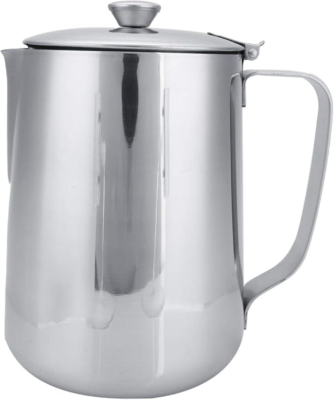 Frothing Pitcher Stainless Steel Coffee Cup Mug Milk Frothing Pitcher Jug with Lid for Latte Coffee Art(1500mL)