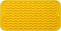 MicoYang Silicone Dish Drying Mat for Multiple Usage,Easy clean,Eco-friendly,Heat-resistant Silicone Mat for Kitchen Counter or Sink,Refrigerator or Drawer Liner Yellow S 12 inches x 6 inches