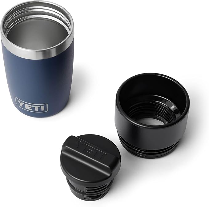 YETI Rambler 8 oz Travel Bottle, Stainless Steel, Vacuum Insulated with Leakproof Commuter Cap, Navy