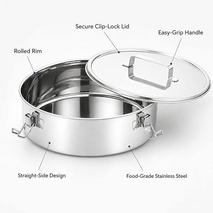 Extra Large Stainless Steel Flanera with Lid, 11.25 Inch 125 fl oz Flan Mold, Molde Para Flan for Family-Size Flan, Quesillo, Custard, Pudding, Cheesecake & Oven Water Bath Baking