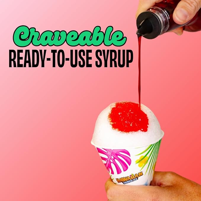 Hawaiian Shaved Ice Syrup Pint, Watermelon Flavor, Great For Slushies, Italian Soda, Popsicles, & More, No Refrigeration Needed, Contains No Nuts, Soy, Wheat, Dairy, Starch, Flour, or Egg Products