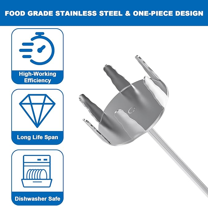 Outspark 4 Inch Stainless Steel Pork Puller Used with Standard Hand Drill