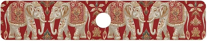 Kitchen Sink Splash Guard 1 PC 30 Inch Sink Faucet Mat Splash Guard for Bathroom Countertop Water Absorbent Foldable Cuttable Soft Washable Red Retro Elephant Flowers