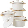 ONEMORE Mini Cocotte Set of 4, 12 oz Ceramic Ramekins with Lids and Handles, Small Casserole Dishes for Oven, Mini Dutch Oven for Soup, Souffle, Pot Pie and Baking, Microwave & Dishwasher Safe, Creamy White