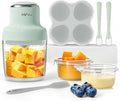 Baby Food Maker, HEYVALUE 13-in-1 Larger Baby Food Processor Set, Fruit, Vegatable, Meat, Glass Puree Blender, Food Freezer Tray, Silicone Spoons, Spatula,20 OZ(Green)