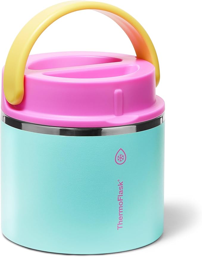 ThermoFlask Insulated Food Jar with Leakproof Lid (20 oz, Tropical Sunset) - Stainless Steel Food Containers for Hot & Cold Meals, Lunch, Soup & Snacks