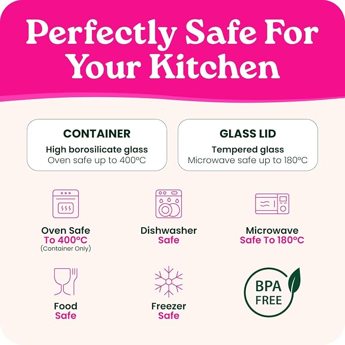 2-Pack-87.7 Oz Large Glass Food Storage Containers with Clear-Top Bamboo Lids – Plastic Free Glass Meal Prep Containers for Lunch, Eco Friendly Airtight, Microwave & Freezer Safe