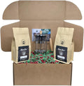 Gift Set for men and women with 2 Pack Organic Bourbon Barrel Aged Whole Beans Roasted Coffee + 1 French Press.