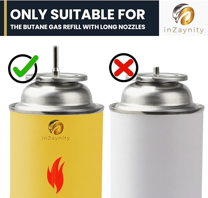 Dual Flame Butane Torch Gun - Refillable Luxury Hand Held Mini Blow Torch for Cooking, Creme Brulee, Soldering, Welding, & Resin Art - Adjustable Flame with Ignition Lock - Gold Black by inZaynity®