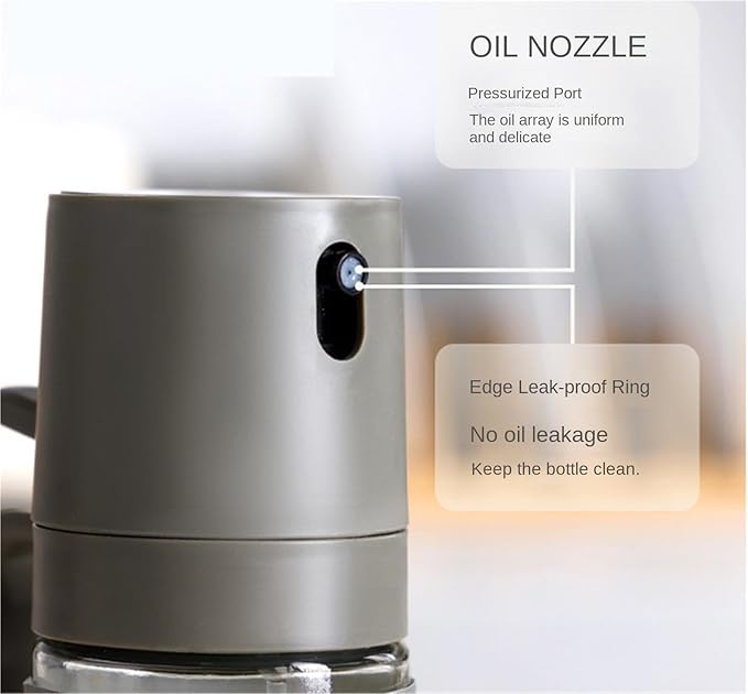 Olive Oil Dispenser Glass Oil Jug Household Olive Oil Dispenser Suitable for Air Fryer Salad Grilling Baking Accessories for Kitchen(250ml)