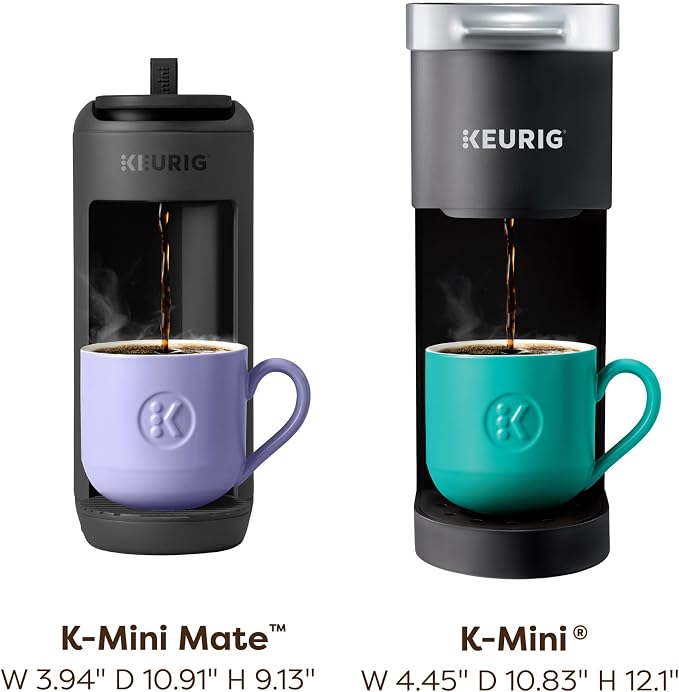 Keurig K-Mini Mate Single Serve K-Cup Pod Coffee Maker, Brews Up to 12 oz Cup, Compact Portable Coffee Machine for Small Spaces, Great for Dorms & Offices, Black