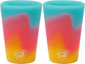 Silipint 1.5oz Silicone Shot Glasses – Pack of 2 Unbreakable, BPA-Free, Non-Toxic, Dishwasher & Freezer Safe Cups – Colored Shot Glasses for Cold Beverages, Cocktails, Travel, Party (Aurora)