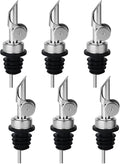 6PCS Liquor Bottle Pourers, Auto Flip Olive Oil Dispenser Spout, Weighted Stainless Steel Alcohol Pourer Spouts, Olive Oil Spout Suitable for About 3/4" Bottle Mouth