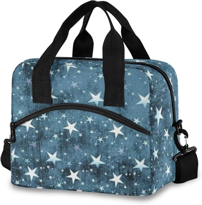 Insulated Lunch Bag Reusable Lunch Tote Bag Cooler Bag for Women Men Adult Lunch Box with Adjustable Shoulder Strap Leakproof Lunch Bag for Work School Picnic Camping (Star)