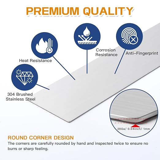 2Pcs Stainless Steel Sheet Trim Strips, Gap Filler for Wall Oven/Microwave Combo/Range/Cooktop, Self-Adhesive Gap Cover, 30 Inches Long, 1 Inch Wide