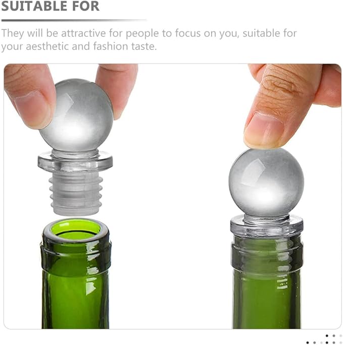 BESPORTBLE 24Pcs Glass Ball Wine Bottle Stoppers Decorative Glass Wine Stopper for Liquor Bottles Portable Reusable Sealers for Home Bar Kitchen Use