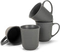 Elanze Designs Black Matte Glaze Finish 17 ounce Stoneware Coffee Cup Mugs Set of 4