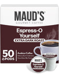 Maud's Espresso Roast Coffee Pods, 50ct, Dark Roast Coffee in Single Serve Pods – 100% Arabica Coffee, Compatible with Keurig K Cups Maker