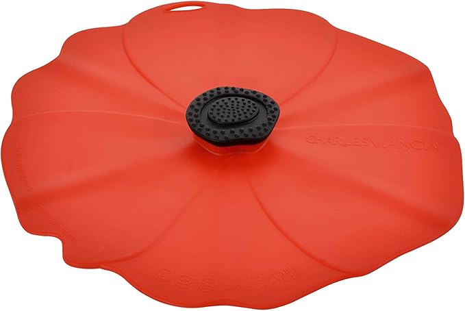 Charles Viancin - Poppy Silicone Lid for Food Storage and Cooking - Airtight Seal on Any Smooth Rim Surface - BPA-Free - Oven, Microwave, Freezer, Stovetop and Dishwasher Safe (9 Inch)