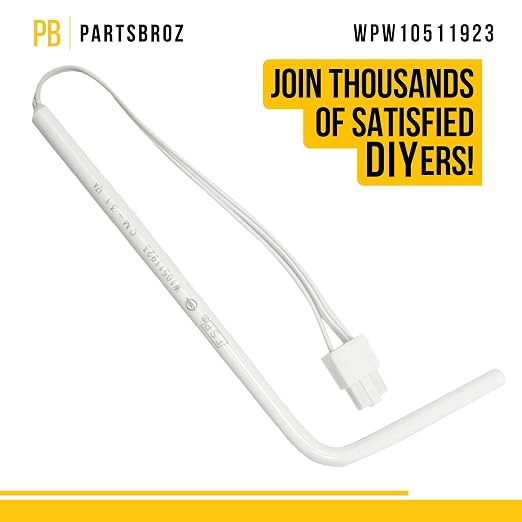 PartsBroz WPW10511923 Ice Maker Bin Temperature Sensor - Compatible With Whirlpool KitchenAid Kenmore Jenn-Air Ice Maker Refrigerator - Replaces AP6022509 W10511923 3021097 PS11755842